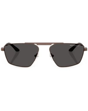 ARMANI EXCHANGE Geometric-Frame Double-Bridge Sunglasses - Grey
