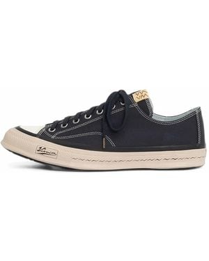 Visvim Contrast-Stitch Canvas Trainers - Blue