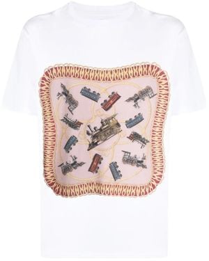 Bally Graphic-print Organic Cotton T-shirt - Pink
