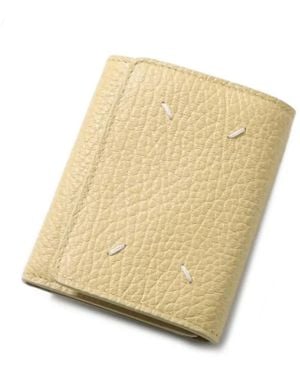 Maison Margiela Calf-Leather Tri-Fold Wallet - Natural