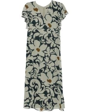 Luisa Cerano Floral-Print V-Neck Maxi Dress - Green