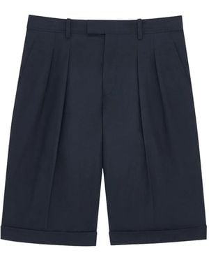 Saint Laurent Pleated Washed Shorts - Blue