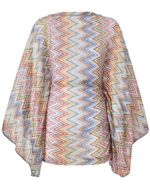 Missoni Vestido De Playa De Punto En Zigzag - Blanco