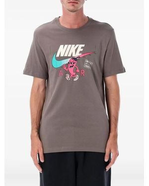 Nike Logo-Print T-Shirt - Grey