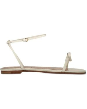 Red(V) Bow-Detail Buckle-Fastening Sandals - White