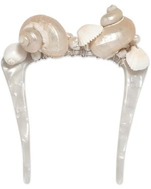 Jennifer Behr Horquilla Para El Pelo Martinique Con Conchas - Blanco