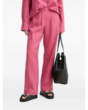 Samsøe & Samsøe Leinenhose Mit Elastischem Bund - Pink