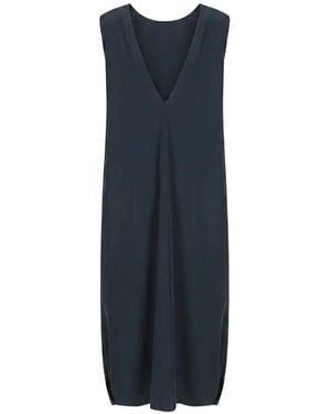 Liviana Conti V-Neck Sleeveless Midi Dress - Blue