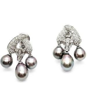 Andreoli Pearl-Drop Diamond Earrings - White