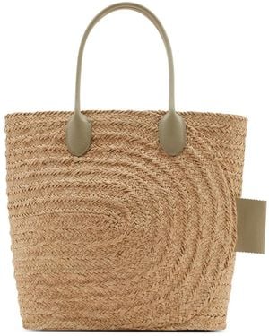Burberry Woven-Raffia Tote Bag - Natural