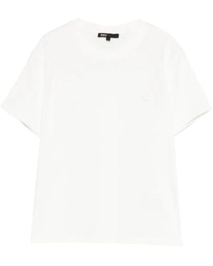 Maje Embroidered Cotton T-Shirt - White