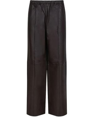 SELECTED Leather Trousers - Black