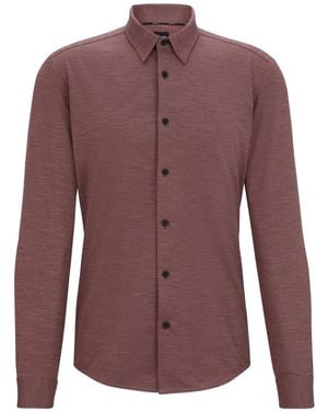BOSS Long-Sleeve Button-Down Shirt - Purple