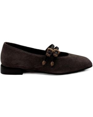 Roberto Festa Buckle-Detail Square-Toe Ballet Flats - White