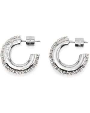 Bimba Y Lola Crystals Hoop Earrings - White