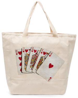 Melt Playing-Card Print Tote Bag - Natural