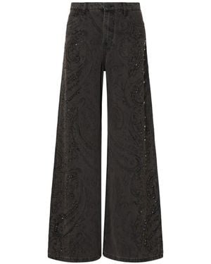 Liu Jo Jean Évasé À Ornements - Black