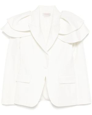 Saiid Kobeisy Ruffled Tailored Blazer - White