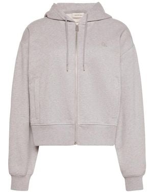Calvin Klein Zip Hoodie - White
