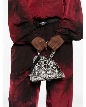 The Attico Mini Sant Ambroeus Animal-Print Tote Bag - Red