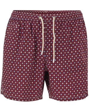 MC2 Saint Barth Micro-Print Drawstring Swim Shorts - Purple