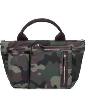 Anya Hindmarch Multi Pocket Camouflage Tote Bag - Black
