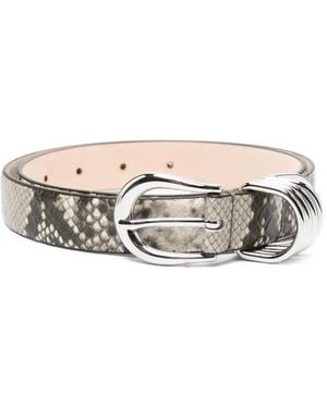 DEHANCHE Hollyhock Snakeskin-Print Belt - White