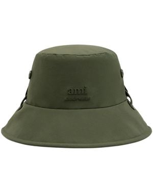 Ami Paris Logo-Plaque Bucket Hat - Green