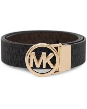 MICHAEL Michael Kors Logo-Pattern Belt - Black