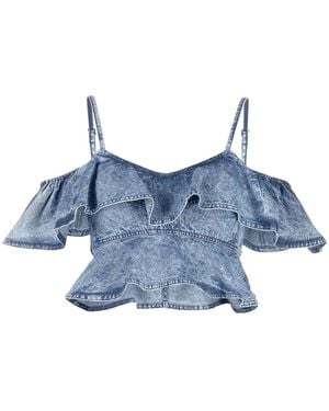 Isabel Marant Voloteo Ruffle Blouse - Blue