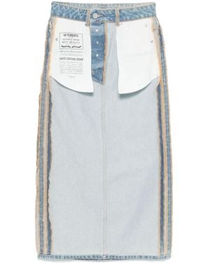 Vetements Inside-Out Denim Midi Skirt - Blue