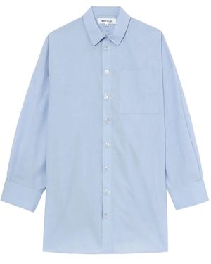 Enfold Draped-Back Shirt - Blue