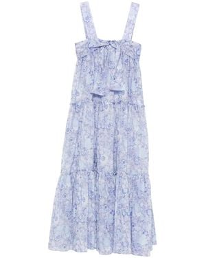 Chloé Floral-Print Tiered Maxi Dress - Blue