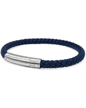 Tateossian X Lamborghini Braided Leather-Strap Bracelet - Blue