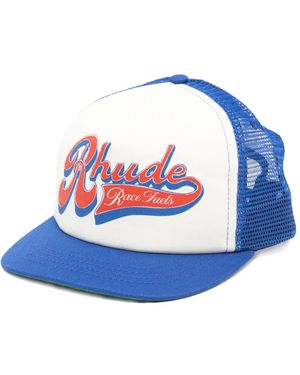 Rhude Logo-Detail Trucker Cap - Blue