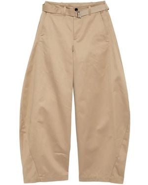 Sacai Belt-Loop Ring-Belt Pants - Natural