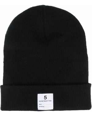 Department 5 Strickmütze Mit Logo-Patch - Schwarz