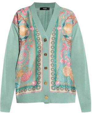 Versace Embroidered Cardigan - Green
