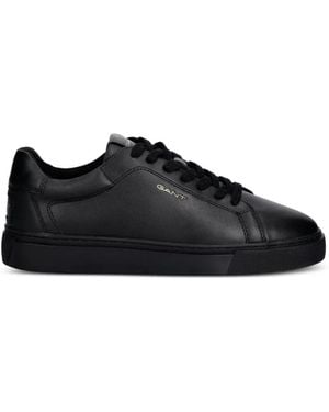 GANT Logo-Print Leather Trainers - Black