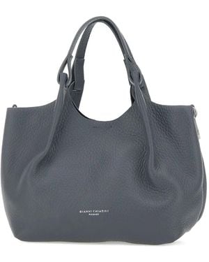 Gianni Chiarini Dua レザーハンドバッグ - ブルー