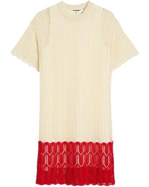 Jil Sander Pointelle-Detail Knitted Dress - Red