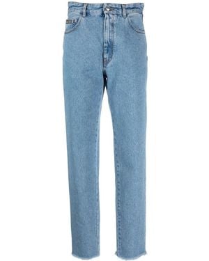 Gcds Straight Jeans With Crystal Embellished Details - Blue