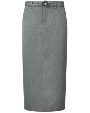 Liu Jo Buckle-Embellished Pencil Skirt - Grey
