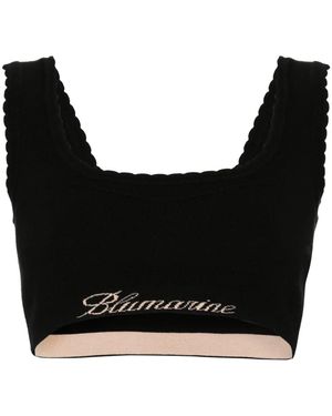 Blumarine ロゴ クロップドトップ - ブラック
