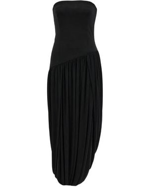 Ferragamo Vestido midi fruncido - Negro