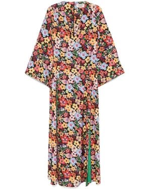 ALESSANDRO ENRIQUEZ Floral-Print Maxi Dress - Red