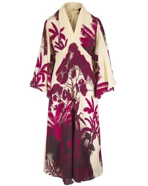 Johanna Ortiz Maiden Voyage Palm-Print Midi Dress - Red
