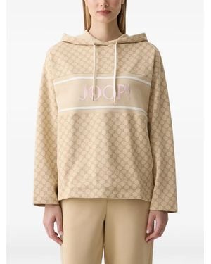 Joop! Logo-Embroidered Monogram-Print Hoodie - Natural