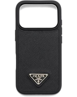 Prada Coque D'Iphone 17 Pro En Cuir - Noir