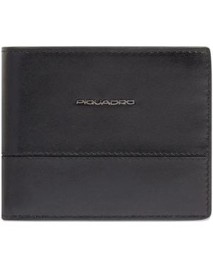 Piquadro Logo-Plaque Wallet - Black